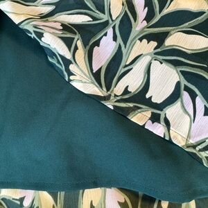 Green floral chiffon dress by Simons